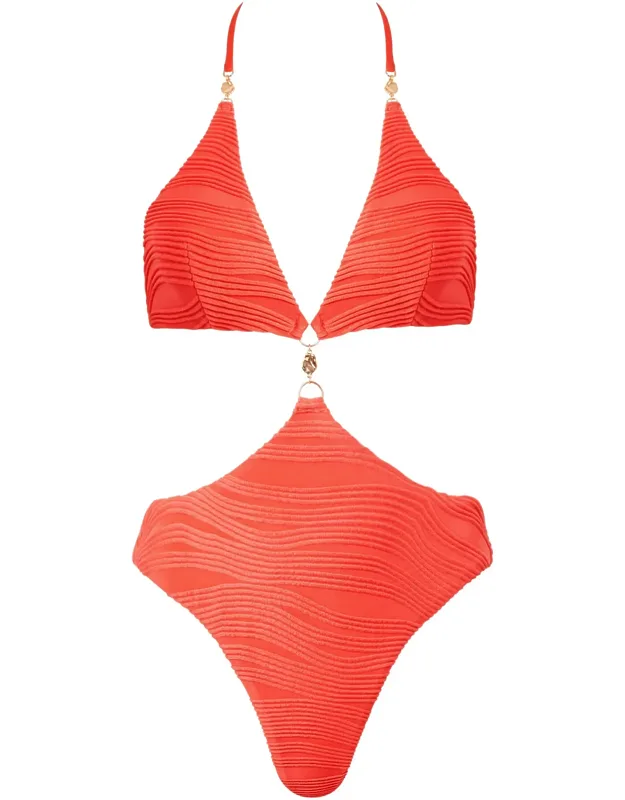 Plunge Cut-out Swimsuit