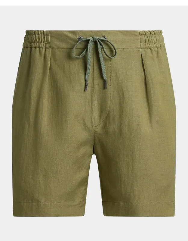 Silk-linen Drawstring Shorts
