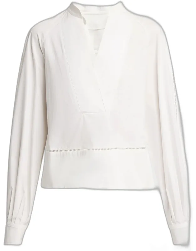 Ladder Stitch Poplin Top