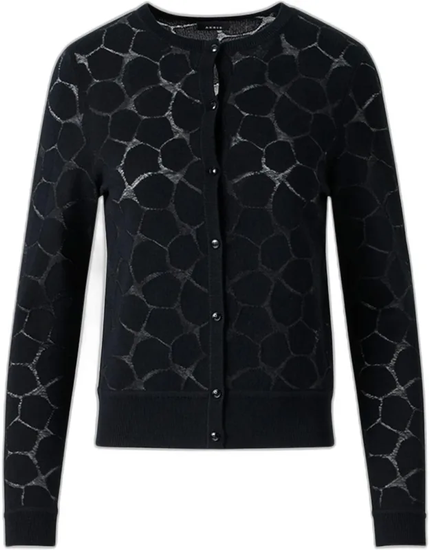 Broken Stone Jacquard Wool-silk Cardigan
